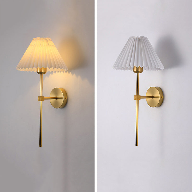 Modernist Wall Sconce Tapered Fabric Sconce Lighting for Bedroom