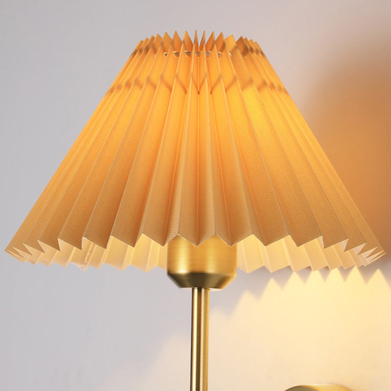 Modernist Wall Sconce Tapered Fabric Sconce Lighting for Bedroom