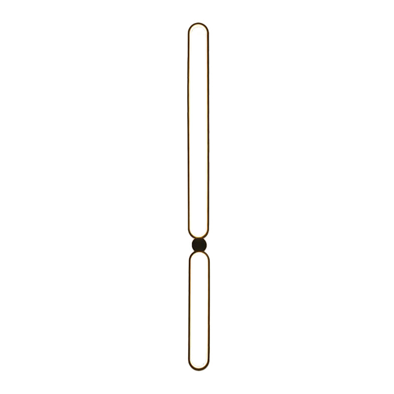Linear Shape Metal Wall Mount Light Modern Style 2-Lights Wall Light Sconce in Black