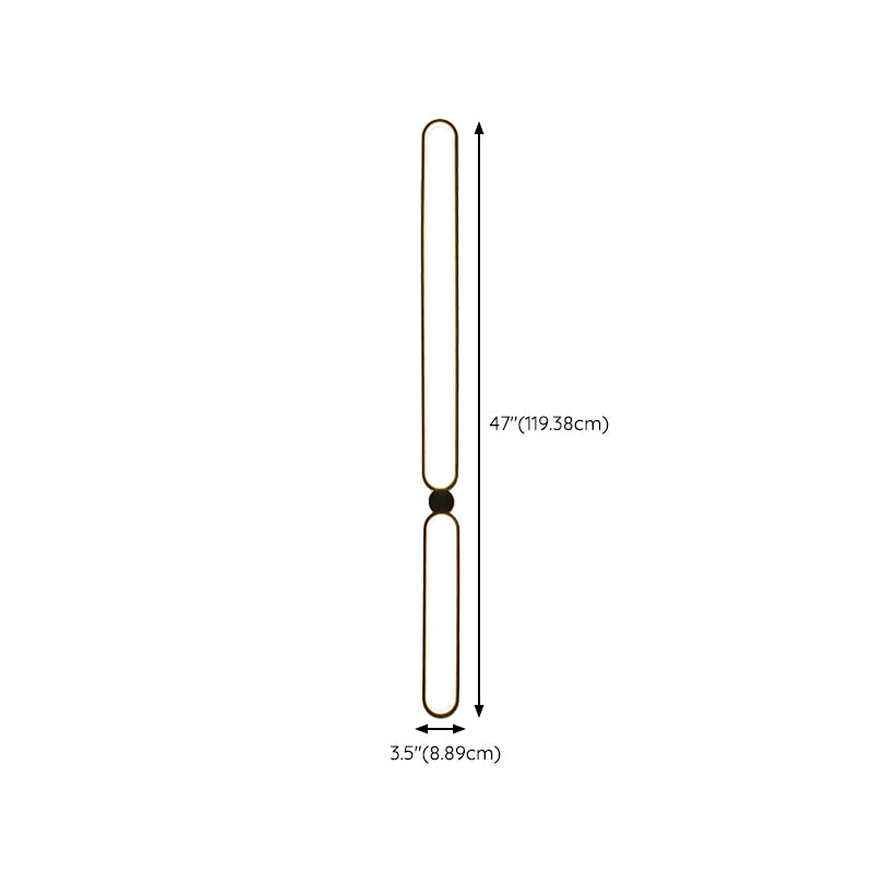 Linear Shape Metal Wall Mount Light Modern Style 2-Lights Wall Light Sconce in Black