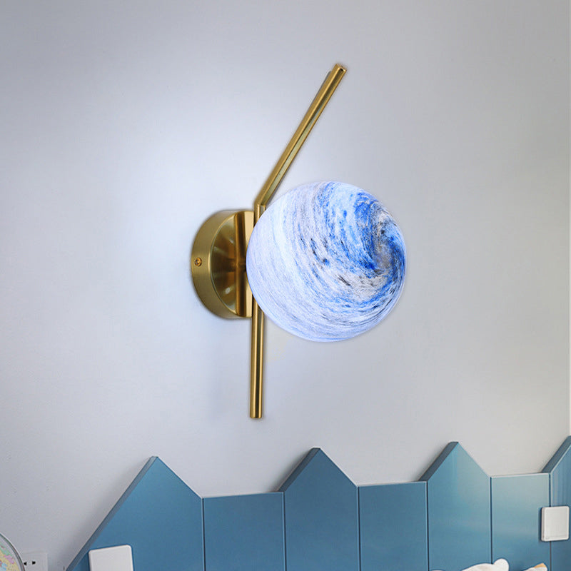 Modernist Wall Sconce Orb Glass Wall Light Fixture for Bedroom