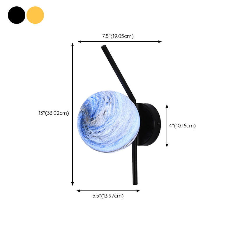 Modernist Wall Sconce Orb Glass Wall Light Fixture for Bedroom