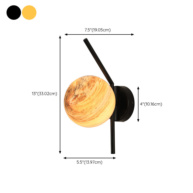Modernist Wall Sconce Orb Glass Wall Light Fixture for Bedroom