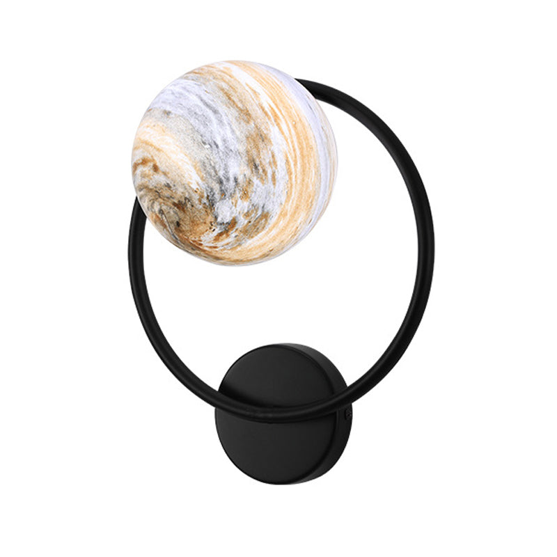 Modernist Wall Sconce Spherical Glass Wall Light Fixture for Bedroom