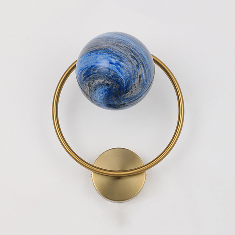 Modernist Wall Sconce Spherical Glass Wall Light Fixture for Bedroom