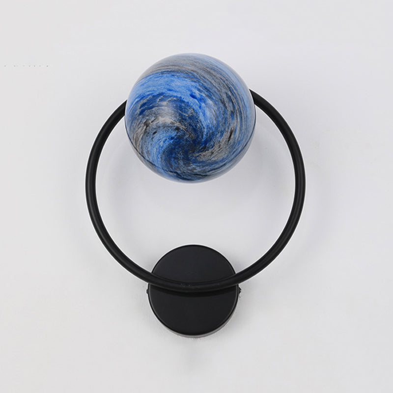 Modernist Wall Sconce Spherical Glass Wall Light Fixture for Bedroom