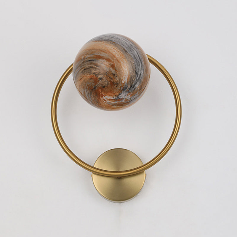 Modernist Wall Sconce Spherical Glass Wall Light Fixture for Bedroom