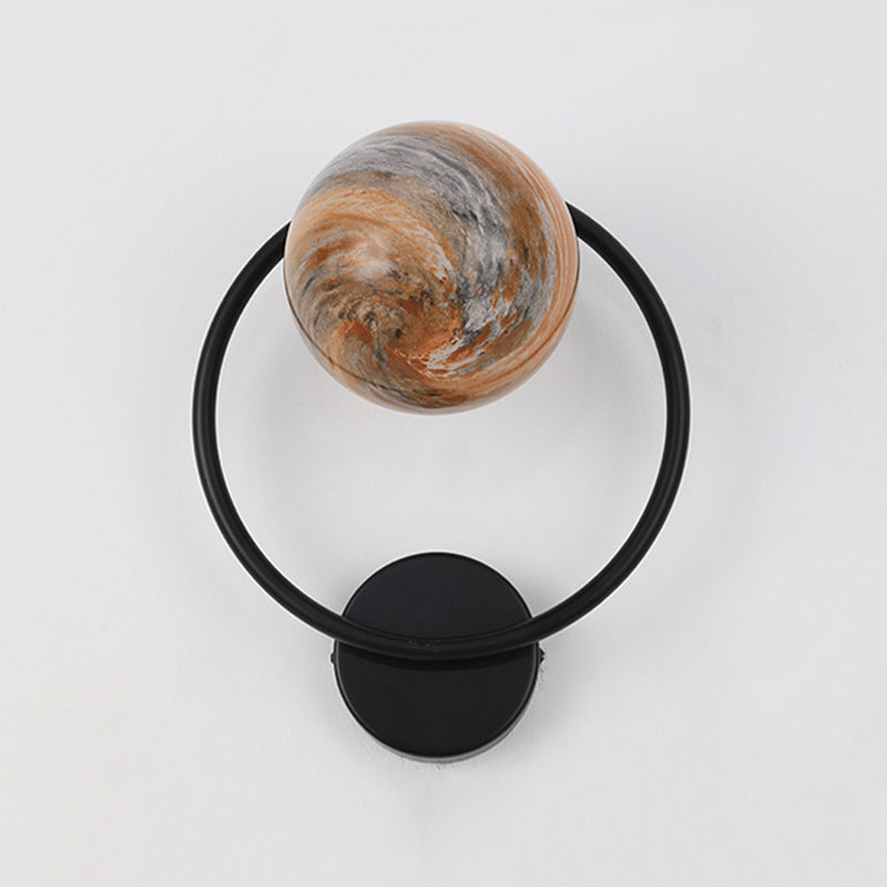 Modernist Wall Sconce Spherical Glass Wall Light Fixture for Bedroom