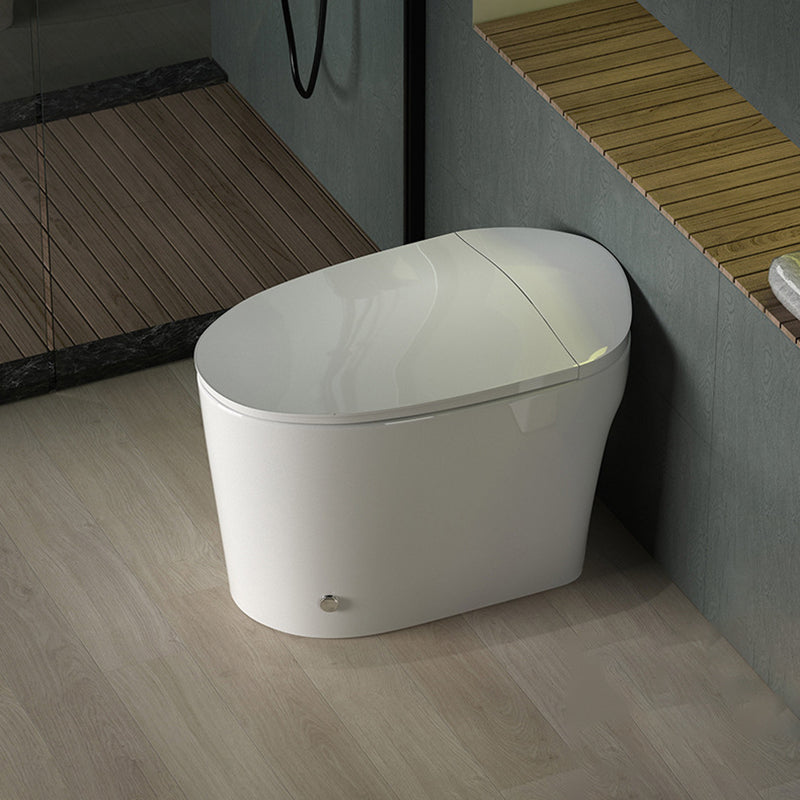 Contemporary Elongated Toilet Bowl White One Piece Toilet with Glazed Surface