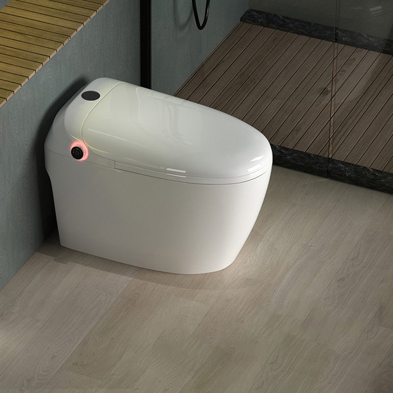 Contemporary Elongated Toilet Bowl White One Piece Toilet with Glazed Surface