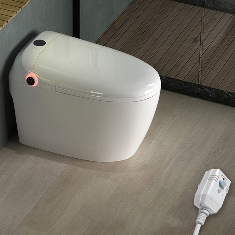 Contemporary Elongated Toilet Bowl White One Piece Toilet with Glazed Surface