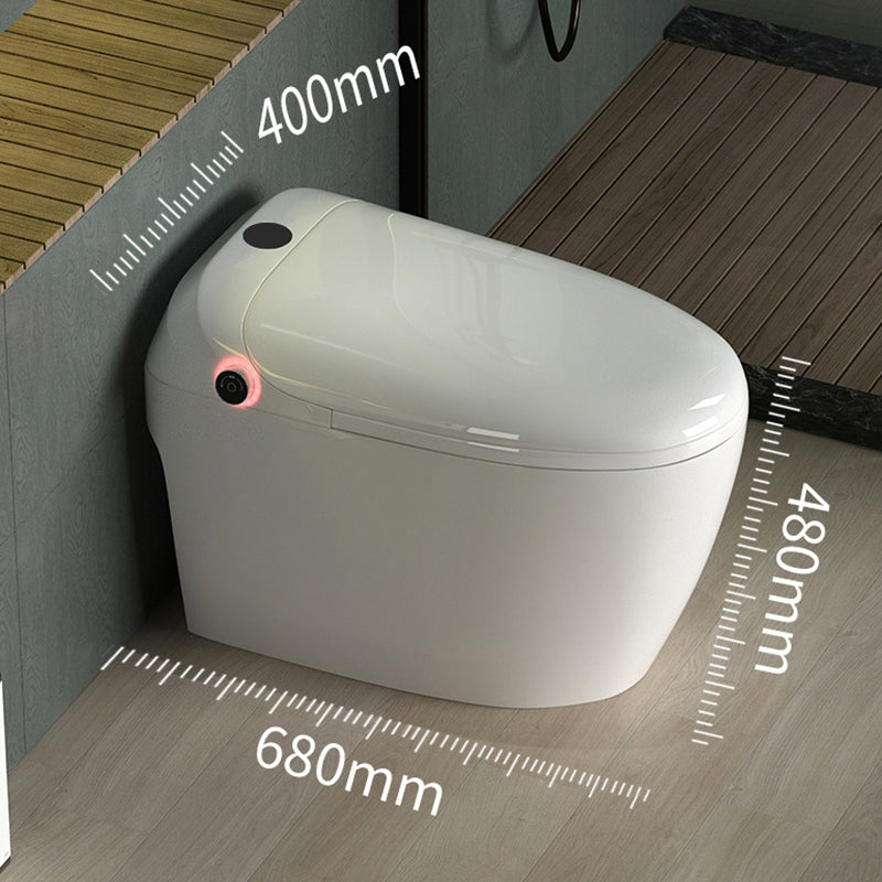 Contemporary Elongated Toilet Bowl White One Piece Toilet with Glazed Surface