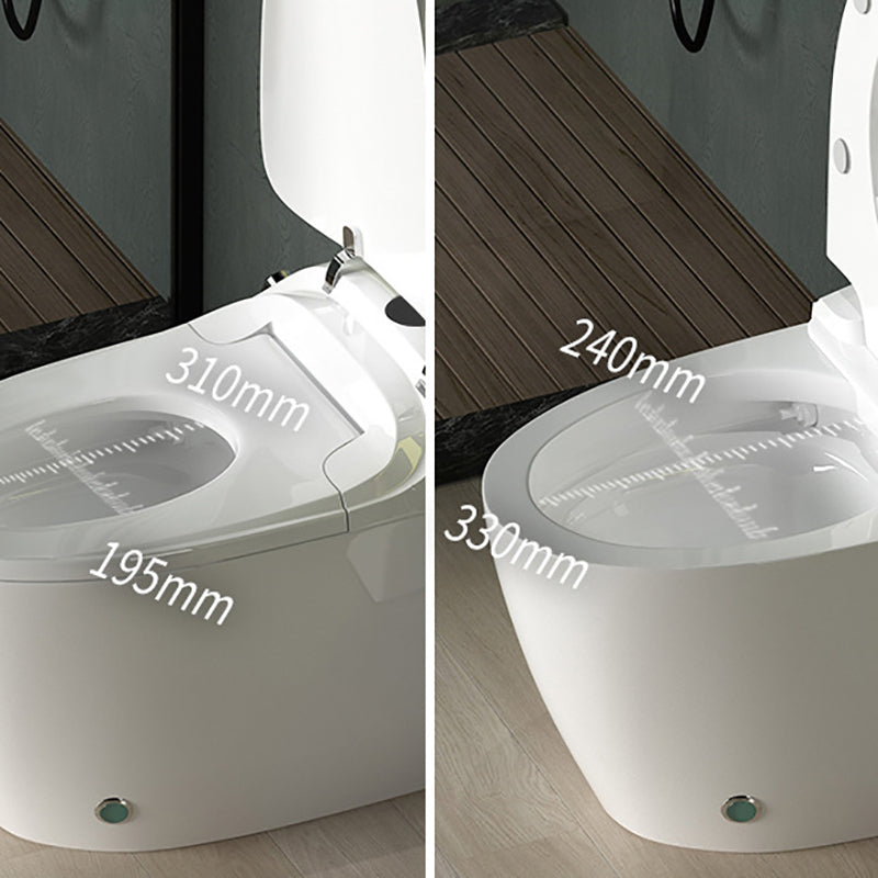 Contemporary Elongated Toilet Bowl White One Piece Toilet with Glazed Surface