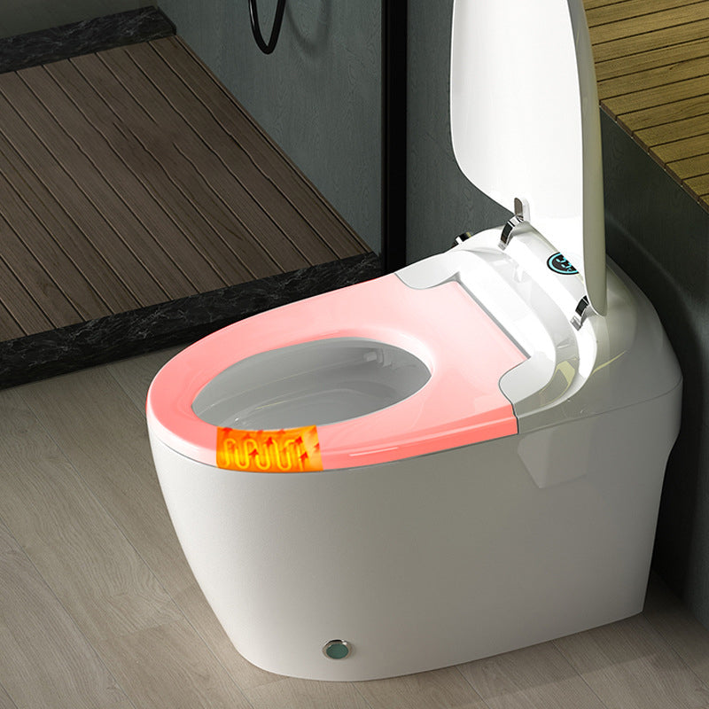 Contemporary Elongated Toilet Bowl White One Piece Toilet with Glazed Surface