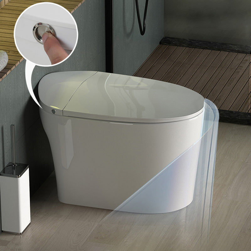 Contemporary Elongated Toilet Bowl White One Piece Toilet with Glazed Surface