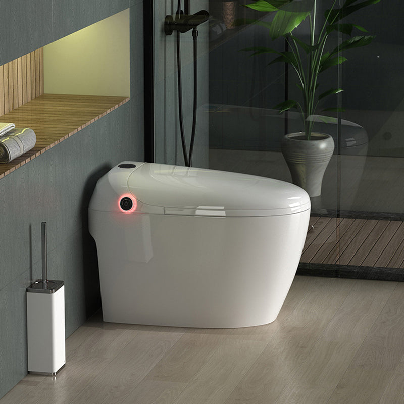 Contemporary Elongated Toilet Bowl White One Piece Toilet with Glazed Surface