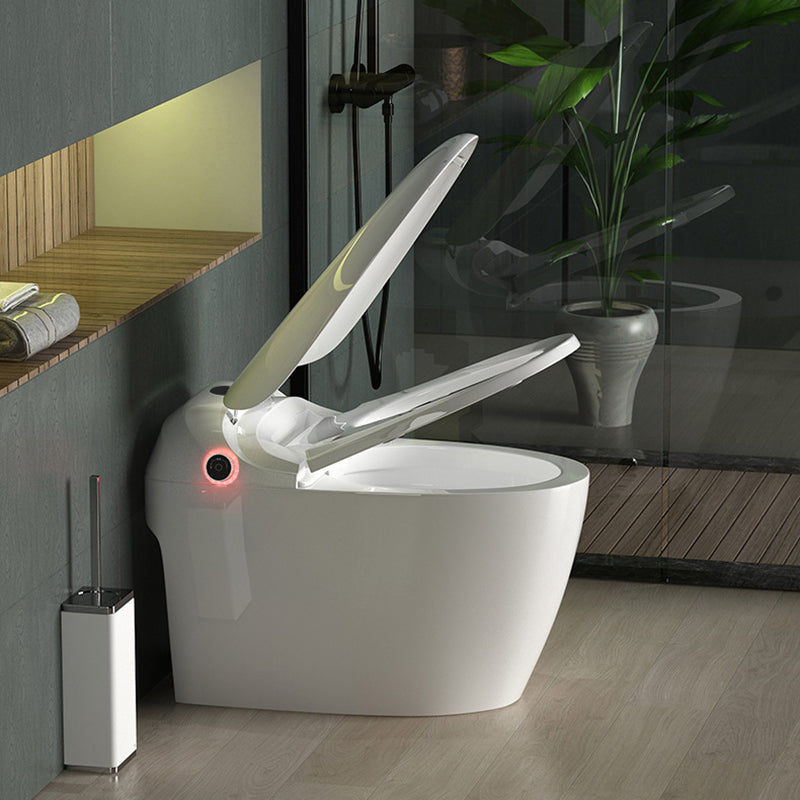 Contemporary Elongated Toilet Bowl White One Piece Toilet with Glazed Surface