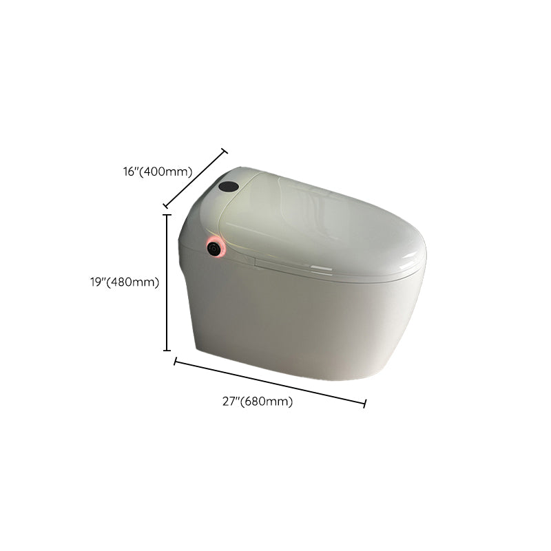 Contemporary Elongated Toilet Bowl White One Piece Toilet with Glazed Surface