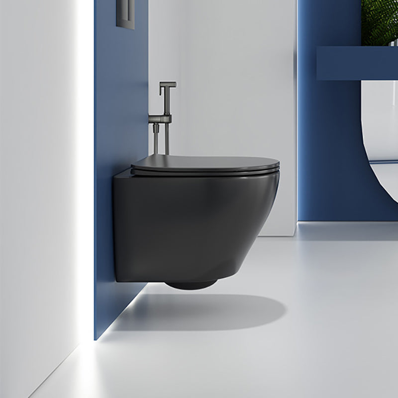 Contemporary Wall Hung Toilet Bowl Polished Finish Toilet with Glazed Surface