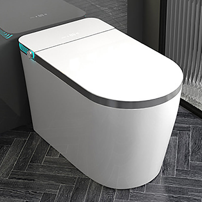 Contemporary Siphon Jet Toilet Bowl Polished Finish All-In-One Toilet