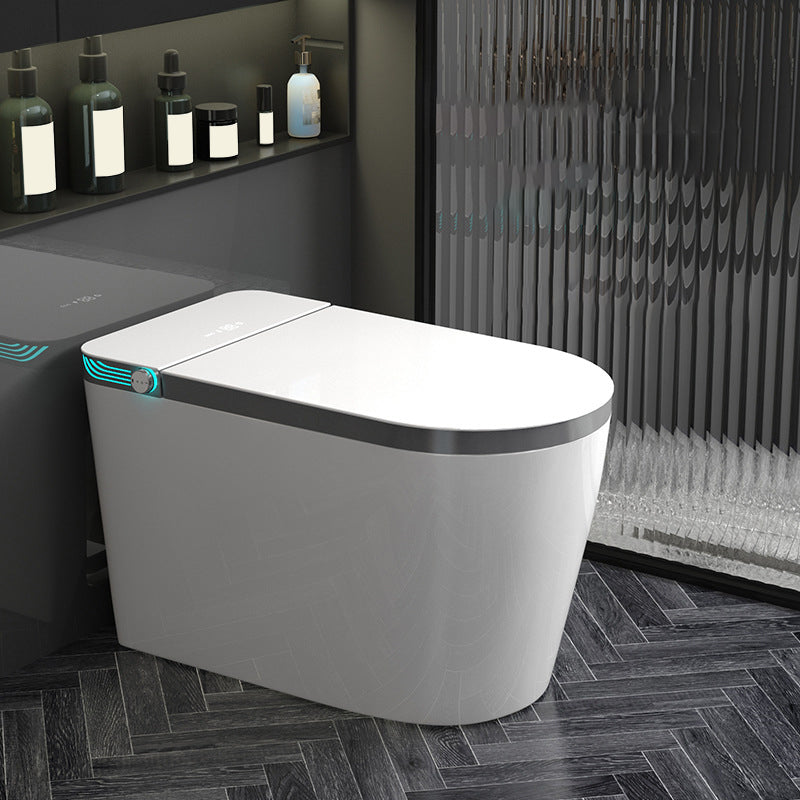 Contemporary Siphon Jet Toilet Bowl Polished Finish All-In-One Toilet