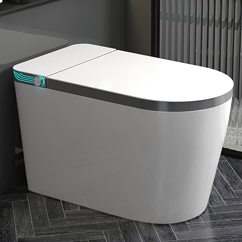 Contemporary Siphon Jet Toilet Bowl Polished Finish All-In-One Toilet