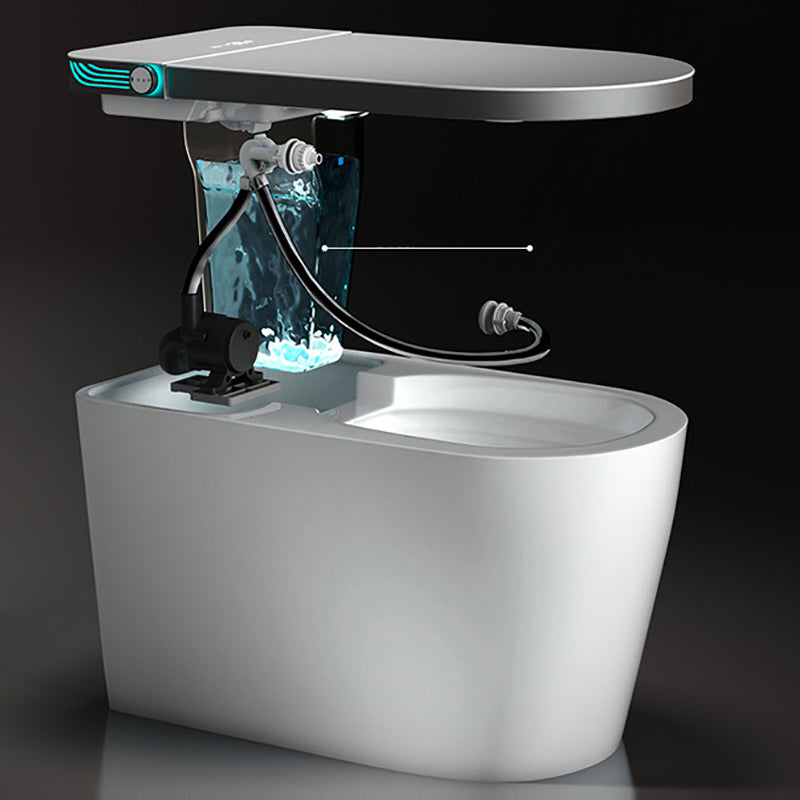 Contemporary Siphon Jet Toilet Bowl Polished Finish All-In-One Toilet