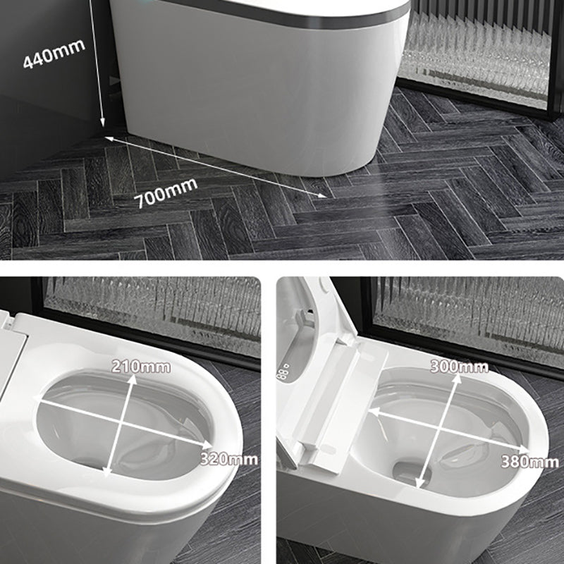Contemporary Siphon Jet Toilet Bowl Polished Finish All-In-One Toilet