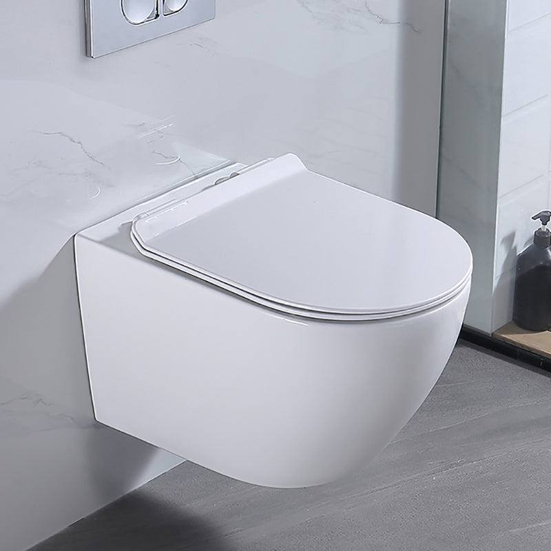 Modern Wall Hung Toilet Bowl 1-Piece Urine Toilet with Seat for Washroom