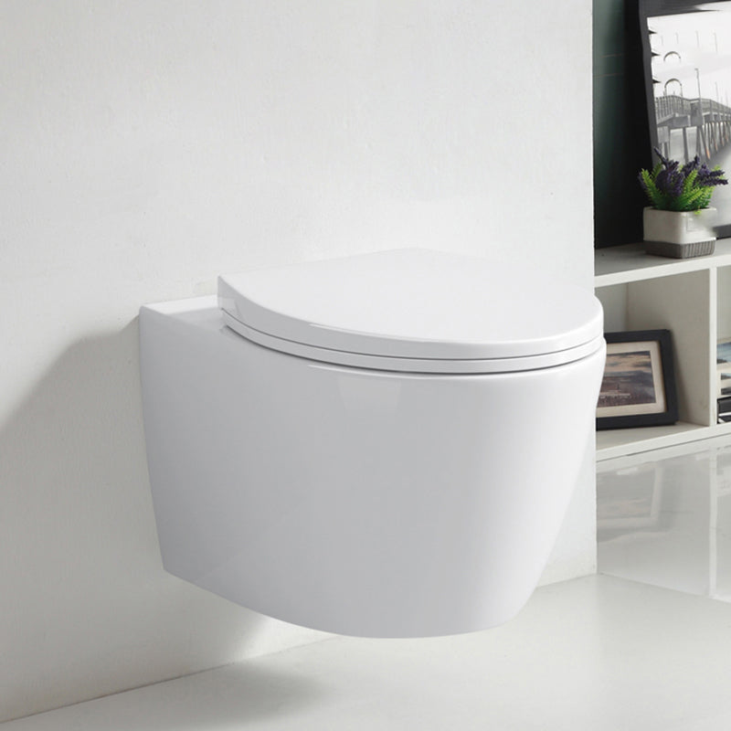 Modern Wall Hung Toilet Bowl 1-Piece Urine Toilet with Seat for Washroom