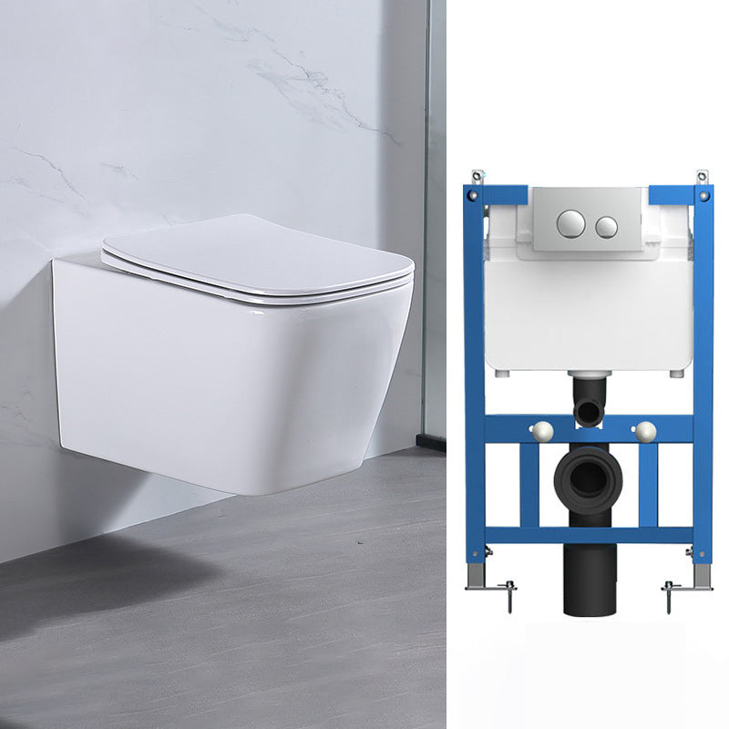 Modern Wall Hung Toilet Bowl 1-Piece Urine Toilet with Seat for Washroom