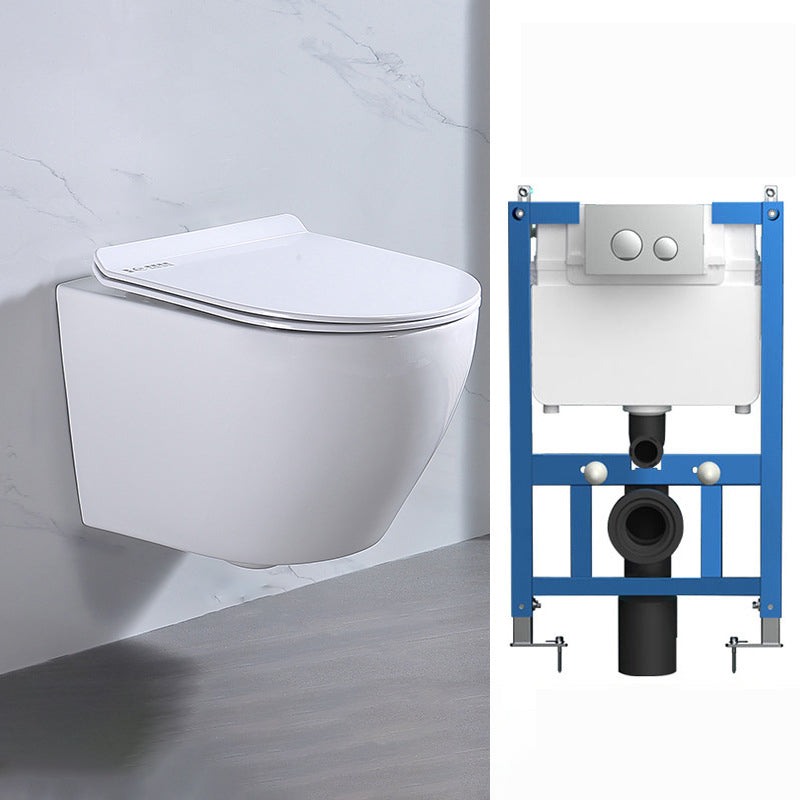 Modern Wall Hung Toilet Bowl 1-Piece Urine Toilet with Seat for Washroom