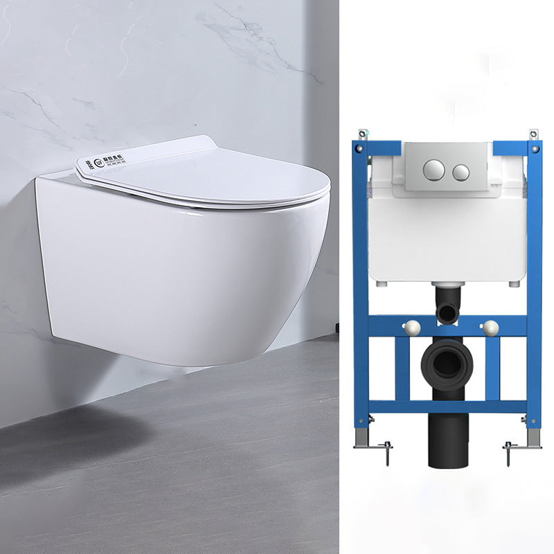 Modern Wall Hung Toilet Bowl 1-Piece Urine Toilet with Seat for Washroom