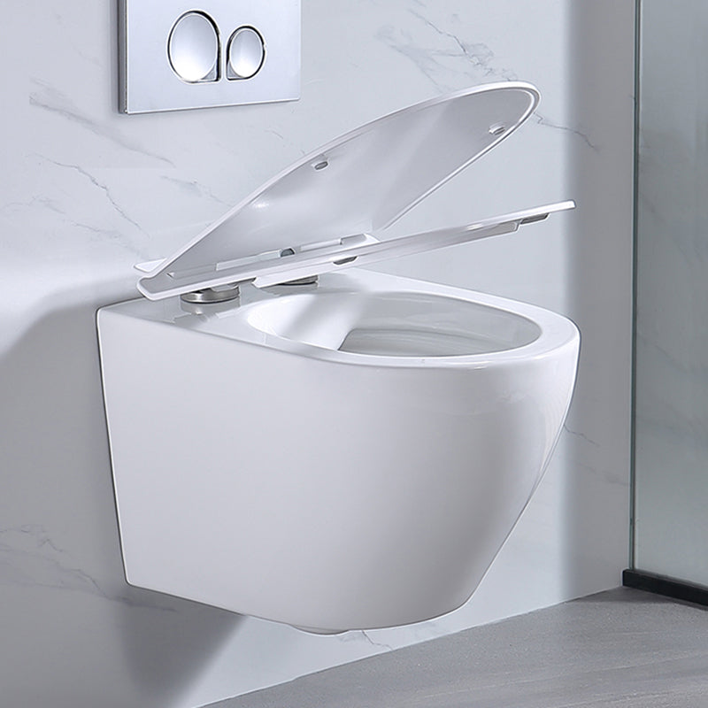 Modern Wall Hung Toilet Bowl 1-Piece Urine Toilet with Seat for Washroom