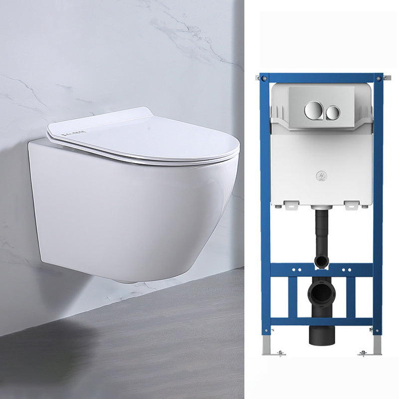 Modern Wall Hung Toilet Bowl 1-Piece Urine Toilet with Seat for Washroom