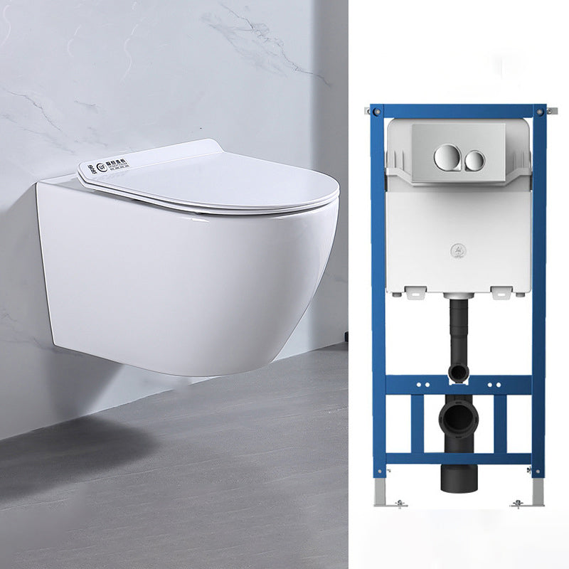 Modern Wall Hung Toilet Bowl 1-Piece Urine Toilet with Seat for Washroom
