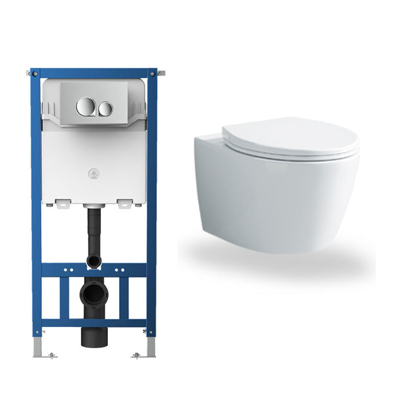 Modern Wall Hung Toilet Bowl 1-Piece Urine Toilet with Seat for Washroom
