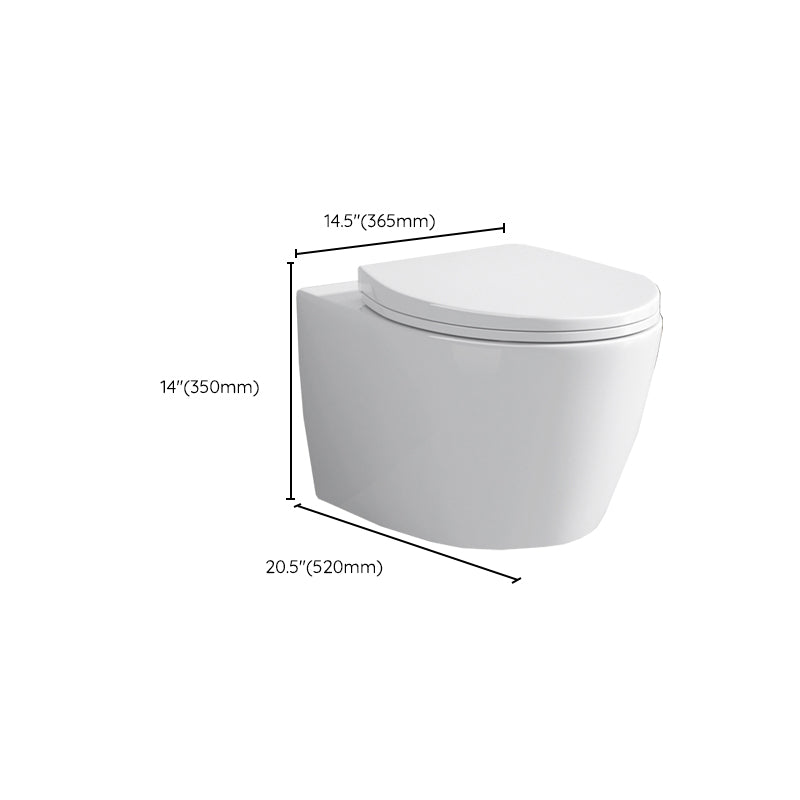 Modern Wall Hung Toilet Bowl 1-Piece Urine Toilet with Seat for Washroom