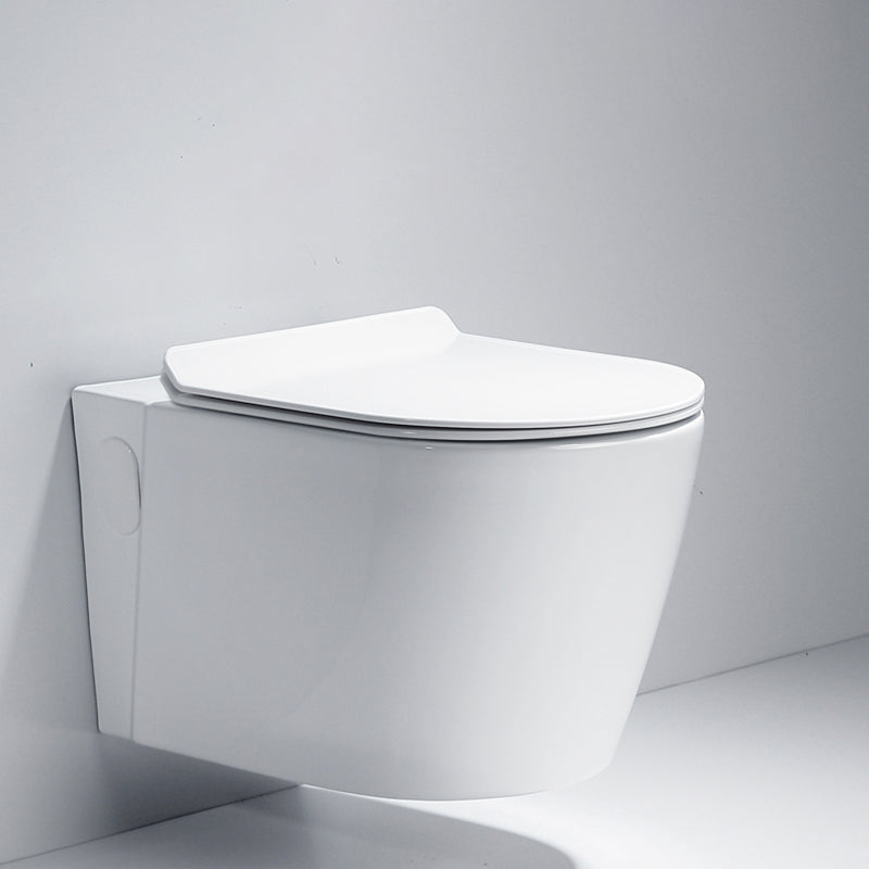 Modern White Siphon Jet Flush Toilet One-Piece Wall-mount Toilet for Bathroom