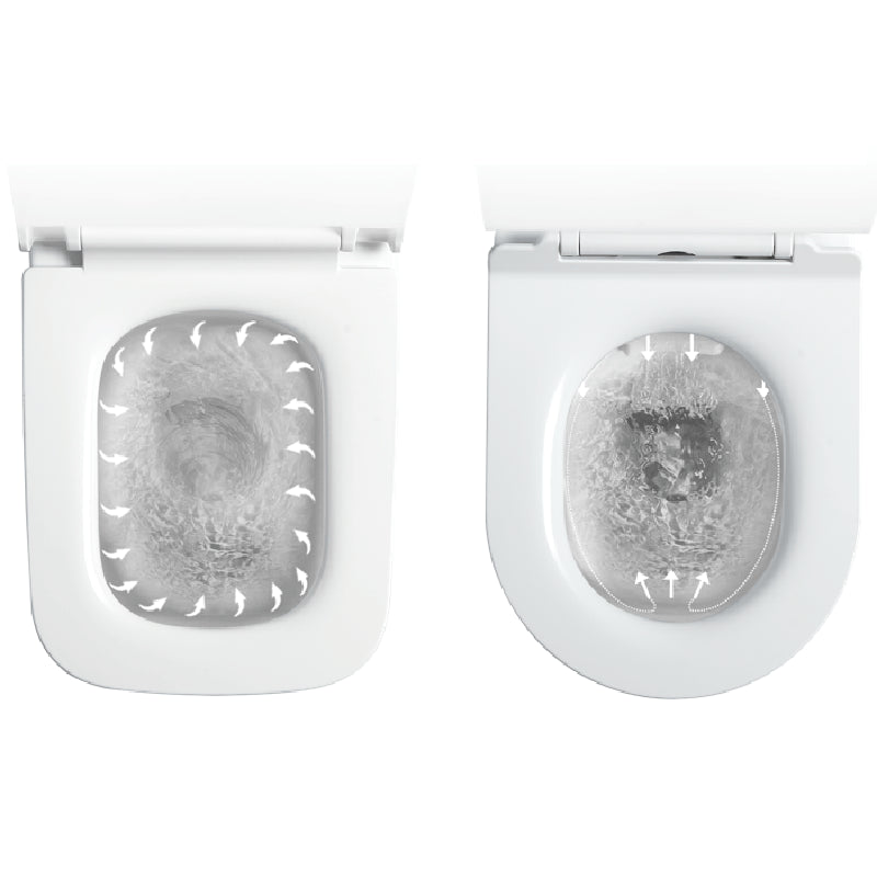 Modern White Siphon Jet Flush Toilet One-Piece Wall-mount Toilet for Bathroom