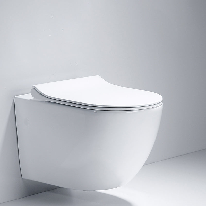 Modern White Siphon Jet Flush Toilet One-Piece Wall-mount Toilet for Bathroom