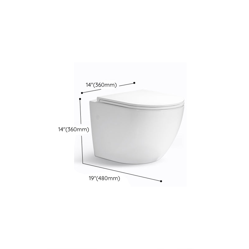 Modern White Siphon Jet Flush Toilet One-Piece Wall-mount Toilet for Bathroom