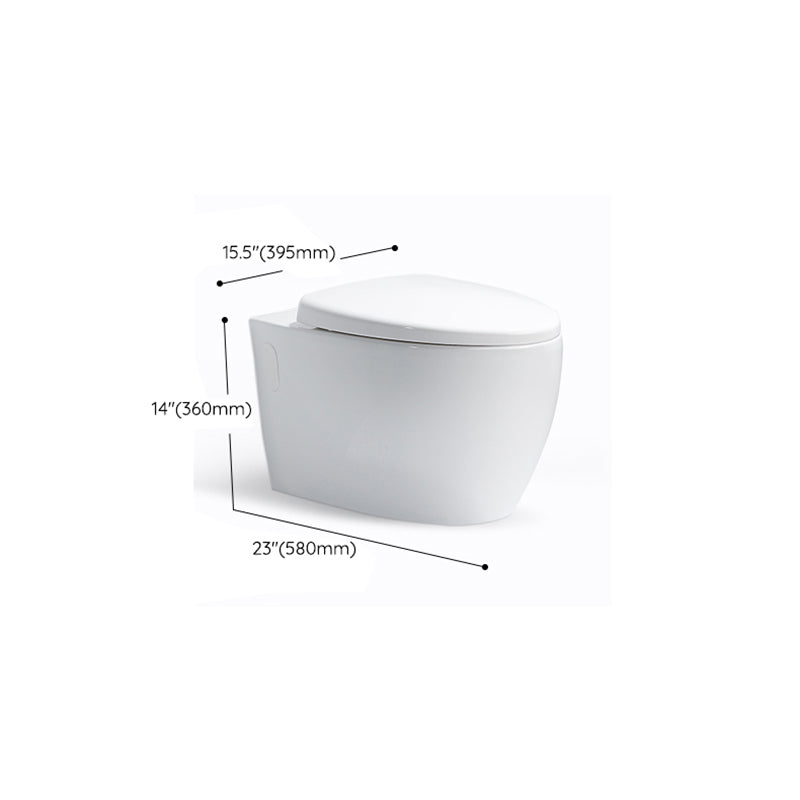 Modern White Siphon Jet Flush Toilet One-Piece Wall-mount Toilet for Bathroom