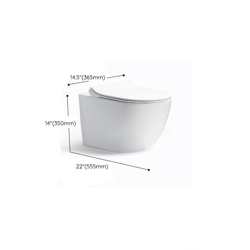 Modern White Siphon Jet Flush Toilet One-Piece Wall-mount Toilet for Bathroom