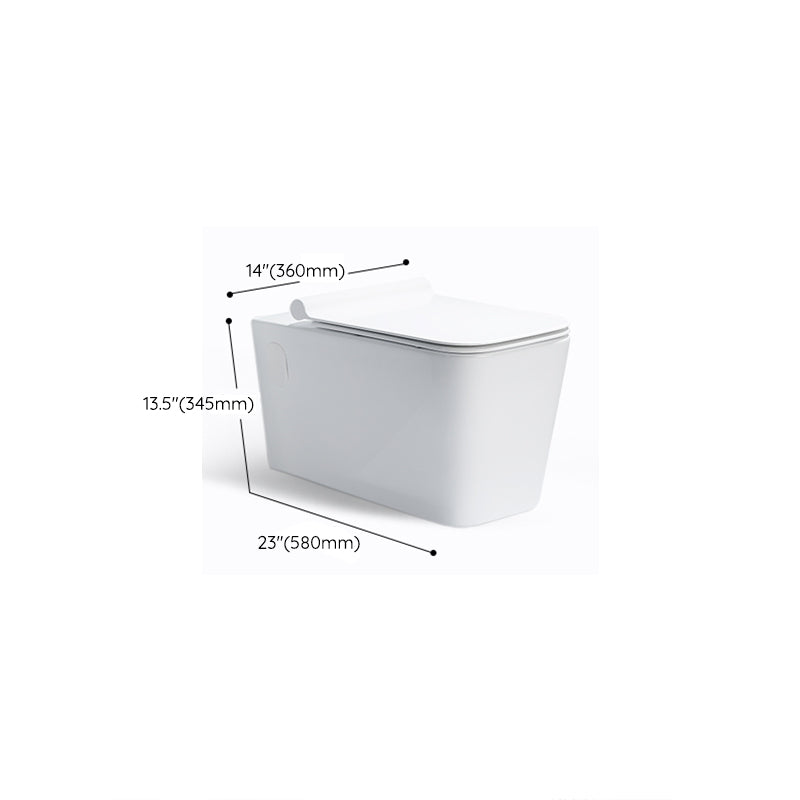 Modern White Siphon Jet Flush Toilet One-Piece Wall-mount Toilet for Bathroom
