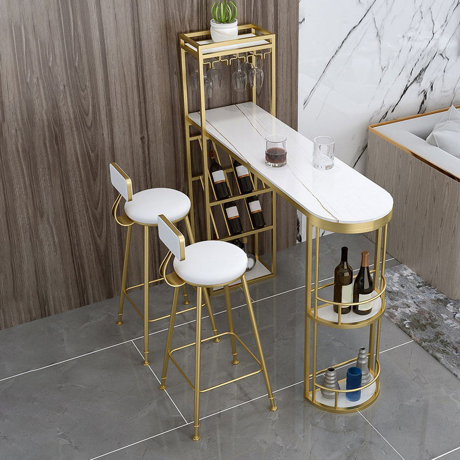 Glam Style Wood 1/2/3 Pieces Bar Table Set Rectangle Bar Table for Home