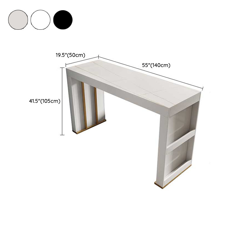 Stone Bar Table Set Modern Style Rectangle 1/2/3 Pieces Bar table with Backless Stools