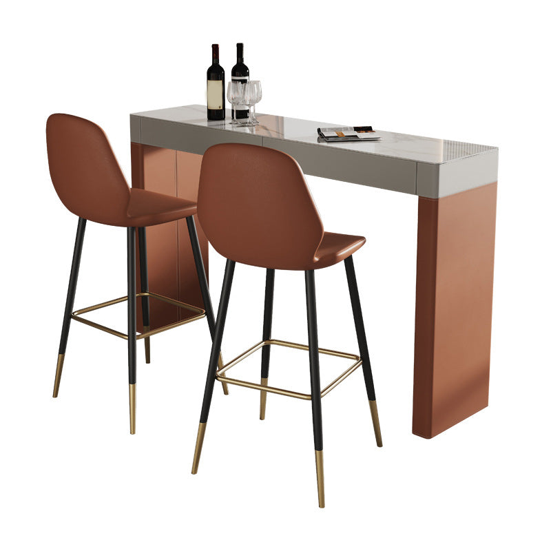 Modern Style Sintered Stone 1/2/3 Pieces Bar Table Set Rectangle Bar Table for Home Use