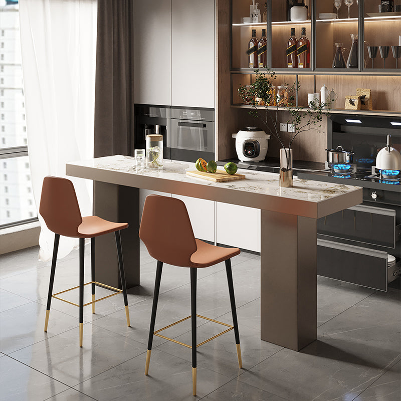 Industrial 1/2/3 Pieces Bar Table Set Rectangle Stone Counter Table with High Stools