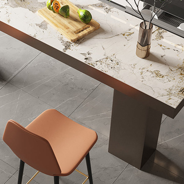 Industrial 1/2/3 Pieces Bar Table Set Rectangle Stone Counter Table with High Stools